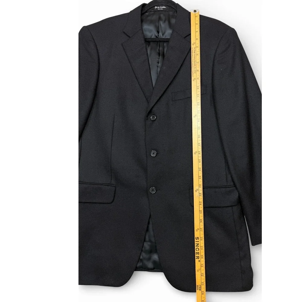 John W Nordstrom Black 100% Cashmere Suit Jacket Blazer Men's 42L